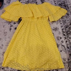 Sunshine Yellow Eyelet Dress